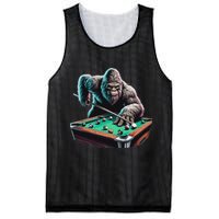 Funny Bigfoot Sasquatch Billiards Pool Player Mesh Reversible Basketball Jersey Tank