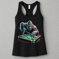Funny Bigfoot Sasquatch Billiards Pool Player Womens Tank Top