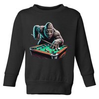 Funny Bigfoot Sasquatch Billiards Pool Player Toddler Sweatshirt