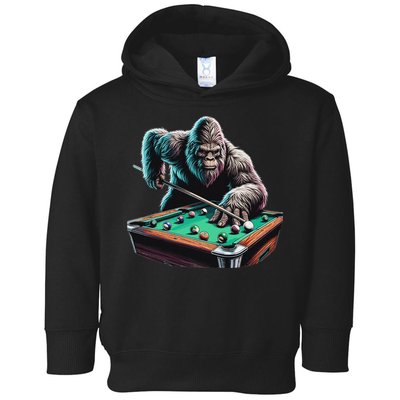 Funny Bigfoot Sasquatch Billiards Pool Player Toddler Hoodie