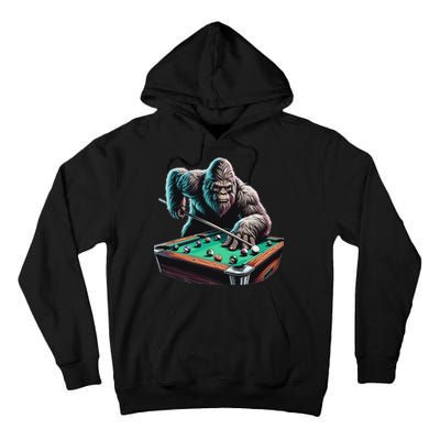 Funny Bigfoot Sasquatch Billiards Pool Player Tall Hoodie