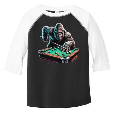 Funny Bigfoot Sasquatch Billiards Pool Player Toddler Fine Jersey T-Shirt