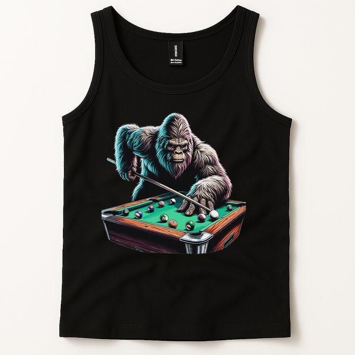 Funny Bigfoot Sasquatch Billiards Pool Player Tank Top