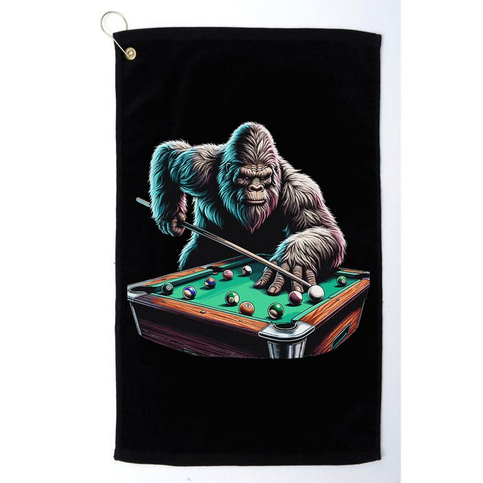 Funny Bigfoot Sasquatch Billiards Pool Player Golf Towel
