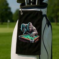 Funny Bigfoot Sasquatch Billiards Pool Player Golf Towel