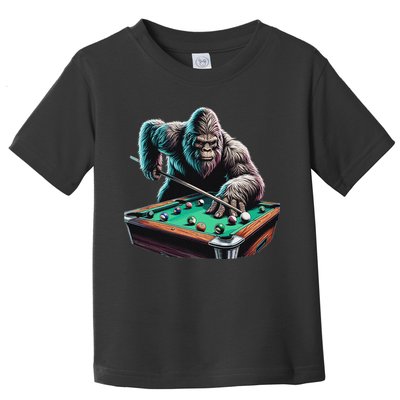 Funny Bigfoot Sasquatch Billiards Pool Player Toddler T-Shirt