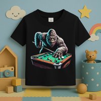 Funny Bigfoot Sasquatch Billiards Pool Player Toddler T-Shirt