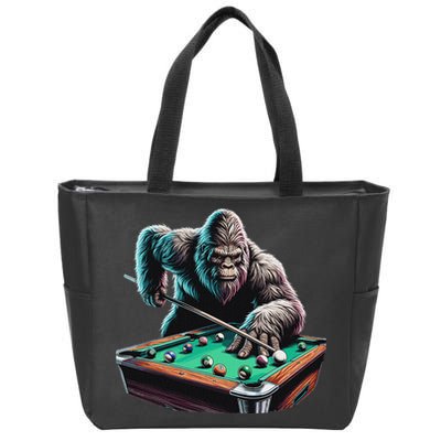 Funny Bigfoot Sasquatch Billiards Pool Player Zip Tote Bag