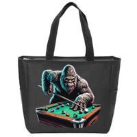 Funny Bigfoot Sasquatch Billiards Pool Player Zip Tote Bag