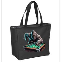 Funny Bigfoot Sasquatch Billiards Pool Player Zip Tote Bag