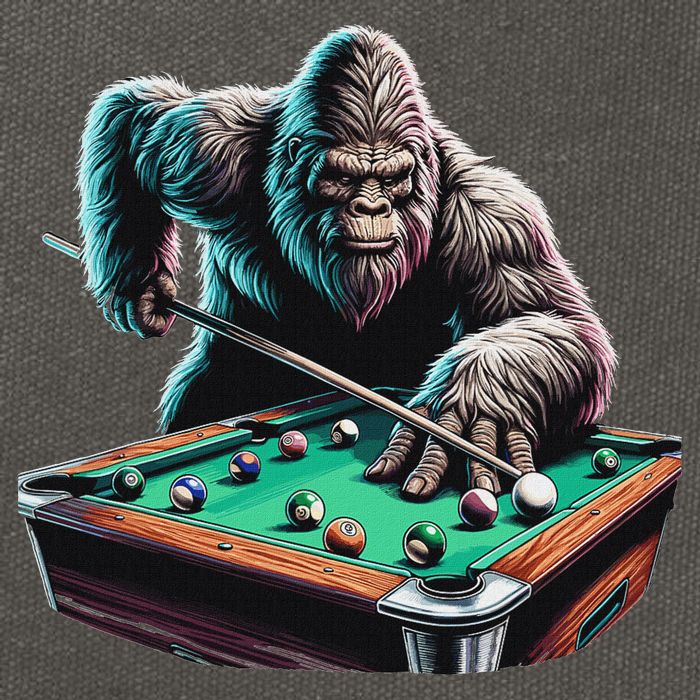 Funny Bigfoot Sasquatch Billiards Pool Player Cotton Canvas Backpack