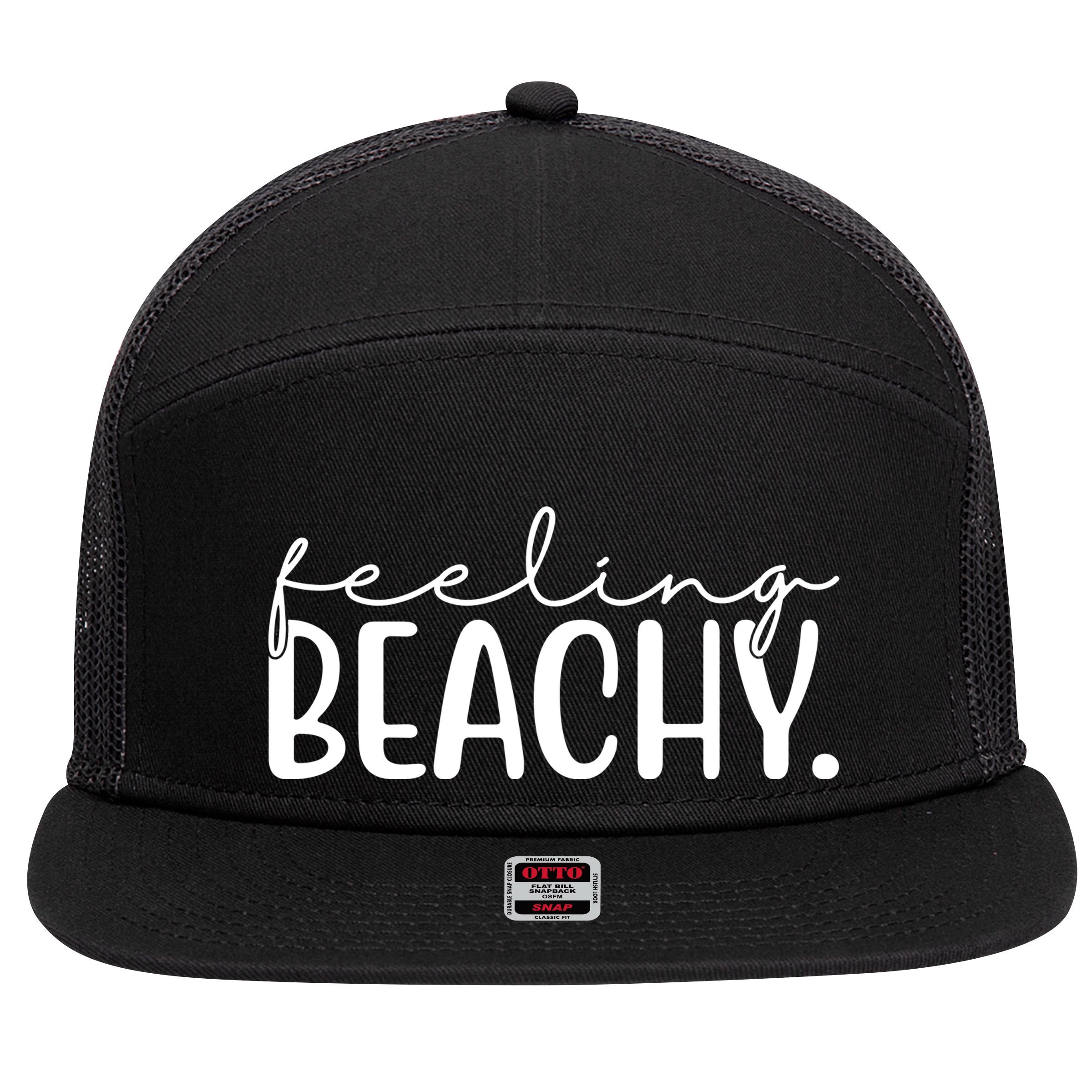 Feeling Beachy Summer Vacation 7 Panel Mesh Trucker Snapback Hat