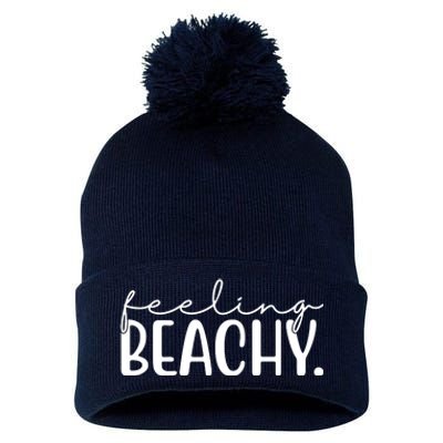 Feeling Beachy Summer Vacation Pom Pom 12in Knit Beanie