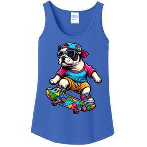 French Bulldog Skater Skateboarding Skateboard Skateboarder Cool Gift Ladies Essential Tank