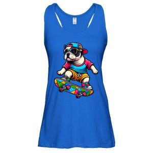 French Bulldog Skater Skateboarding Skateboard Skateboarder Cool Gift Ladies Essential Flowy Tank