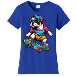 French Bulldog Skater Skateboarding Skateboard Skateboarder Cool Gift Women's T-Shirt