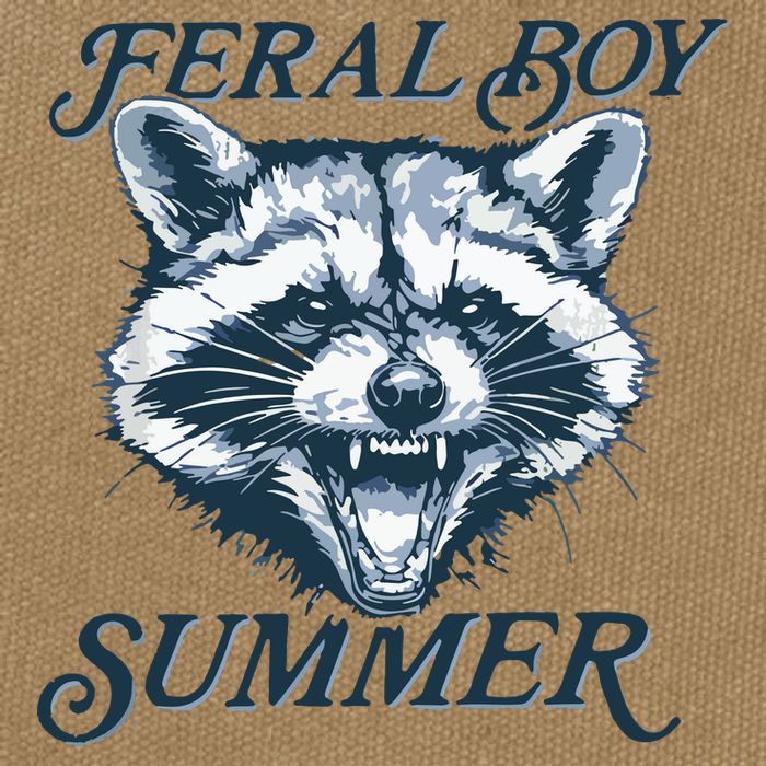 Feral Boy Summer Funny Raccoon Meme Trash Panda Raccoon Cotton Canvas Backpack