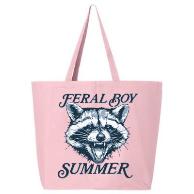 Feral Boy Summer Funny Raccoon Meme Trash Panda Raccoon 25L Jumbo Tote