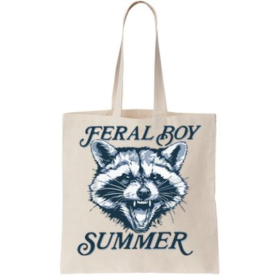 Feral Boy Summer Funny Raccoon Meme Trash Panda Raccoon Tote Bag