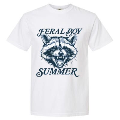 Feral Boy Summer Funny Raccoon Meme Trash Panda Raccoon Garment-Dyed Heavyweight T-Shirt