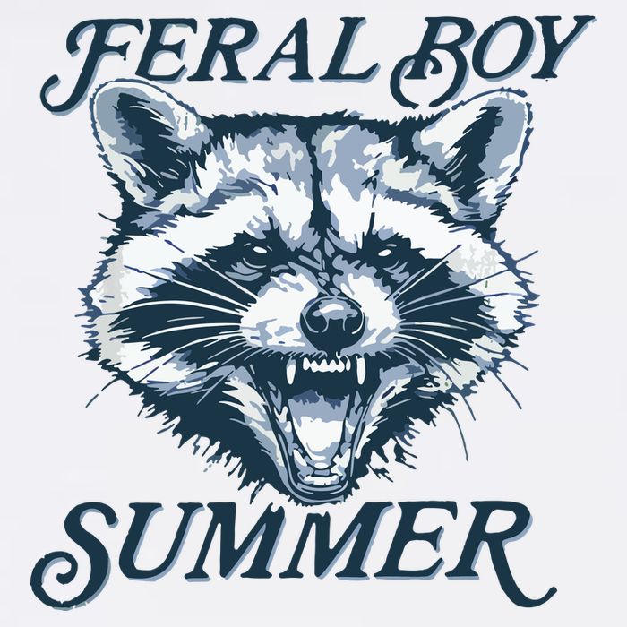 Feral Boy Summer Funny Raccoon Meme Trash Panda Raccoon Performance Shirt
