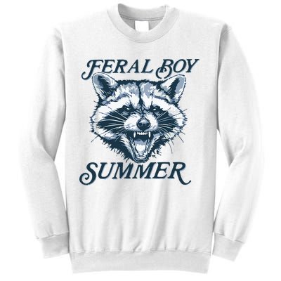 Feral Boy Summer Funny Raccoon Meme Trash Panda Raccoon Sweatshirt