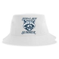 Feral Boy Summer Funny Raccoon Meme Trash Panda Raccoon Sustainable Bucket Hat