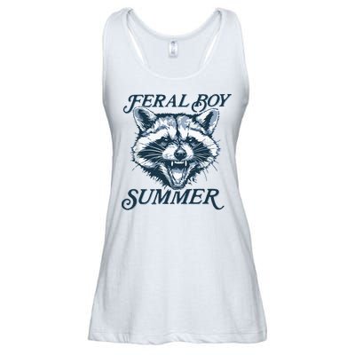 Feral Boy Summer Funny Raccoon Meme Trash Panda Raccoon Ladies Essential Flowy Tank