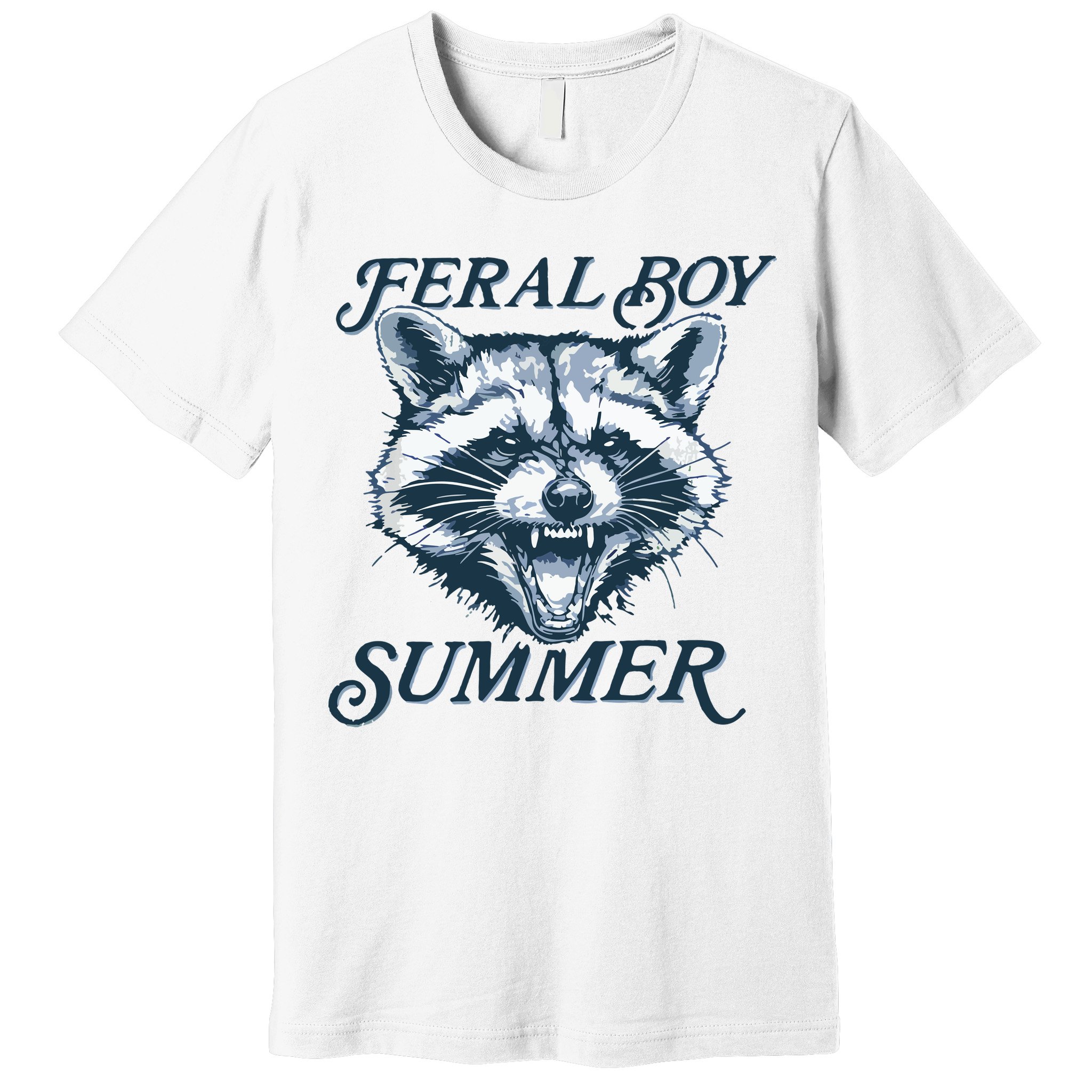 Feral Boy Summer Funny Raccoon Meme Trash Panda Raccoon Premium T-Shirt