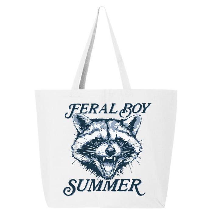 Feral Boy Summer Funny Raccoon Meme Trash Panda Raccoon 25L Jumbo Tote