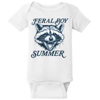 Feral Boy Summer Funny Raccoon Meme Trash Panda Raccoon Baby Bodysuit
