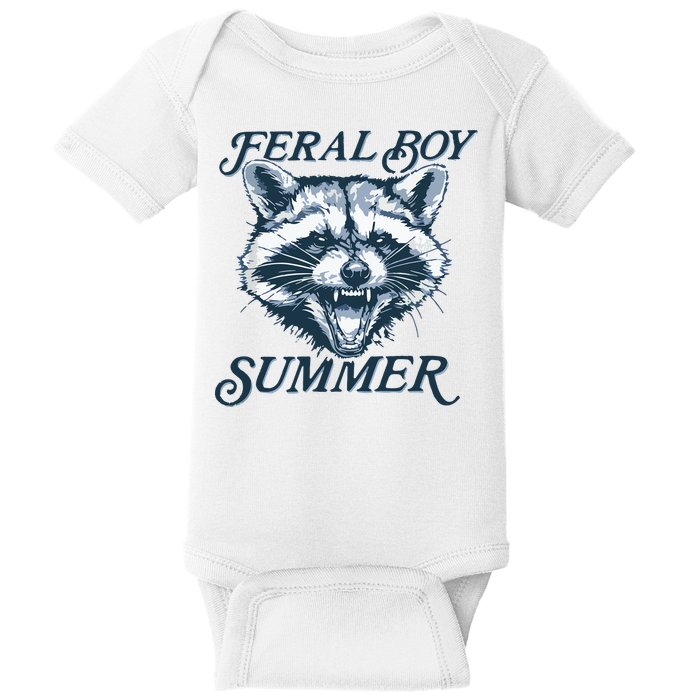 Feral Boy Summer Funny Raccoon Meme Trash Panda Raccoon Baby Bodysuit