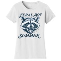 Feral Boy Summer Funny Raccoon Meme Trash Panda Raccoon Women's T-Shirt