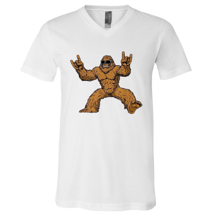 Funny Bigfoot Sasquatch Graphic V-Neck T-Shirt