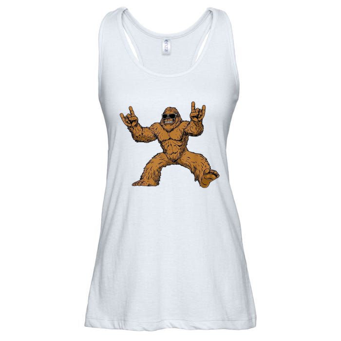 Funny Bigfoot Sasquatch Graphic Ladies Essential Flowy Tank