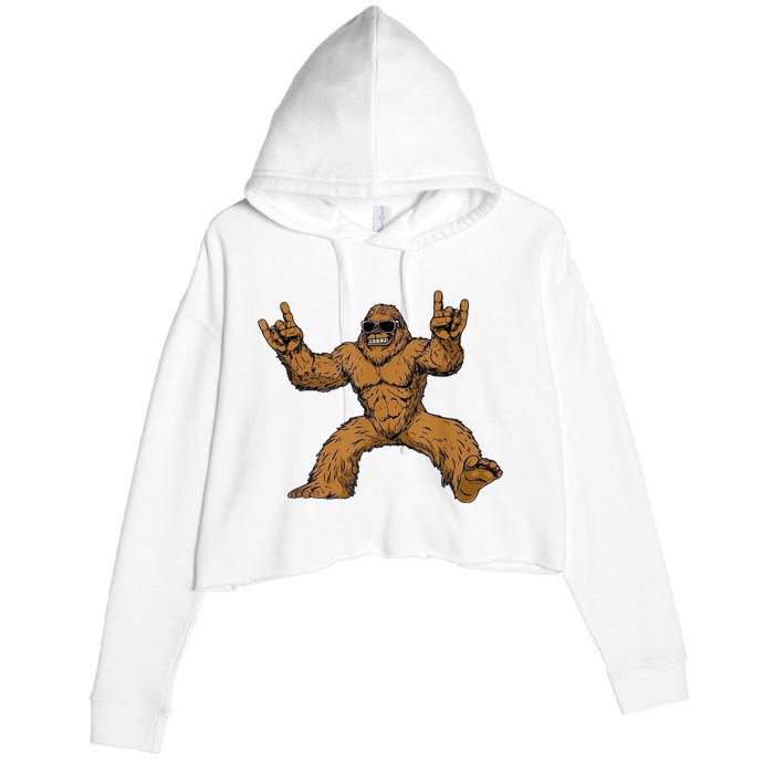 Funny Bigfoot Sasquatch Graphic Crop Fleece Hoodie