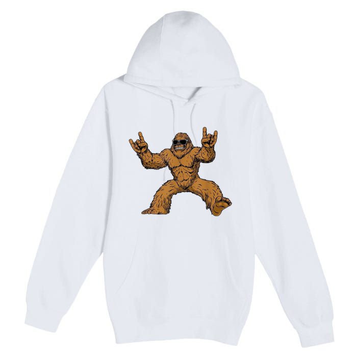 Funny Bigfoot Sasquatch Graphic Premium Pullover Hoodie