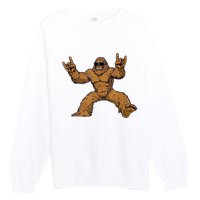 Funny Bigfoot Sasquatch Graphic Premium Crewneck Sweatshirt