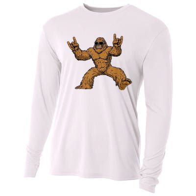 Funny Bigfoot Sasquatch Graphic Cooling Performance Long Sleeve Crew