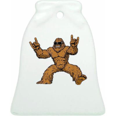 Funny Bigfoot Sasquatch Graphic Ceramic Bell Ornament