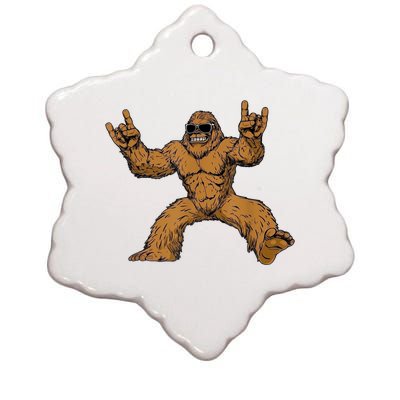 Funny Bigfoot Sasquatch Graphic Ceramic Star Ornament