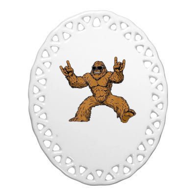 Funny Bigfoot Sasquatch Graphic Ceramic Oval Ornament