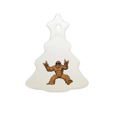 Funny Bigfoot Sasquatch Graphic Ceramic Tree Ornament