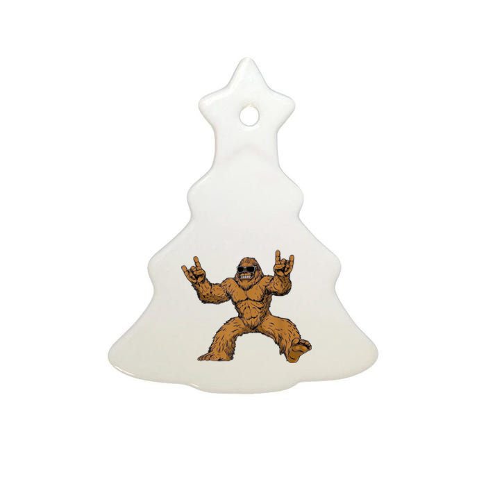 Funny Bigfoot Sasquatch Graphic Ceramic Tree Ornament