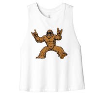 Funny Bigfoot Sasquatch Graphic Women's Racerback Cropped Tank