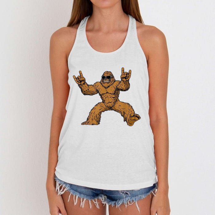 Funny Bigfoot Sasquatch Graphic Women's Knotted Racerback Tank