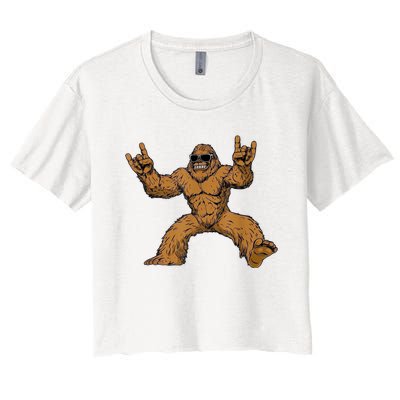 Funny Bigfoot Sasquatch Graphic Women's Crop Top Tee