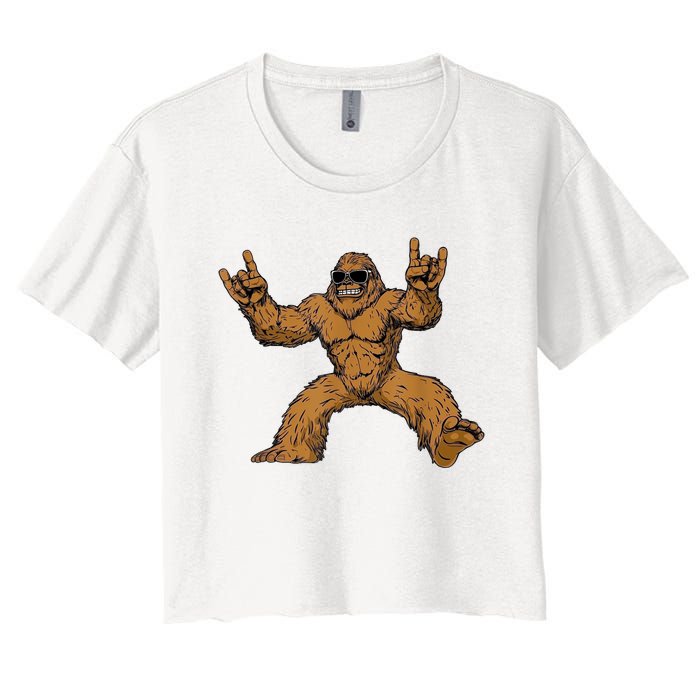 Funny Bigfoot Sasquatch Graphic Women's Crop Top Tee