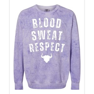 Funny BLOOD SWEAT RESPECT FIRST TWO YOU GIVE LAST ONE YOU EARN Colorblast Crewneck Sweatshirt