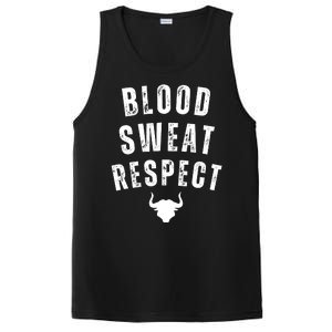 Funny BLOOD SWEAT RESPECT FIRST TWO YOU GIVE LAST ONE YOU EARN PosiCharge Competitor Tank